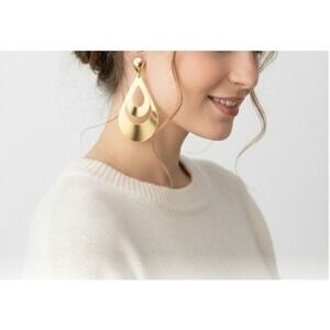 Fashion Jewelry Women's Gold Tone Teardrop Dangle Earrings